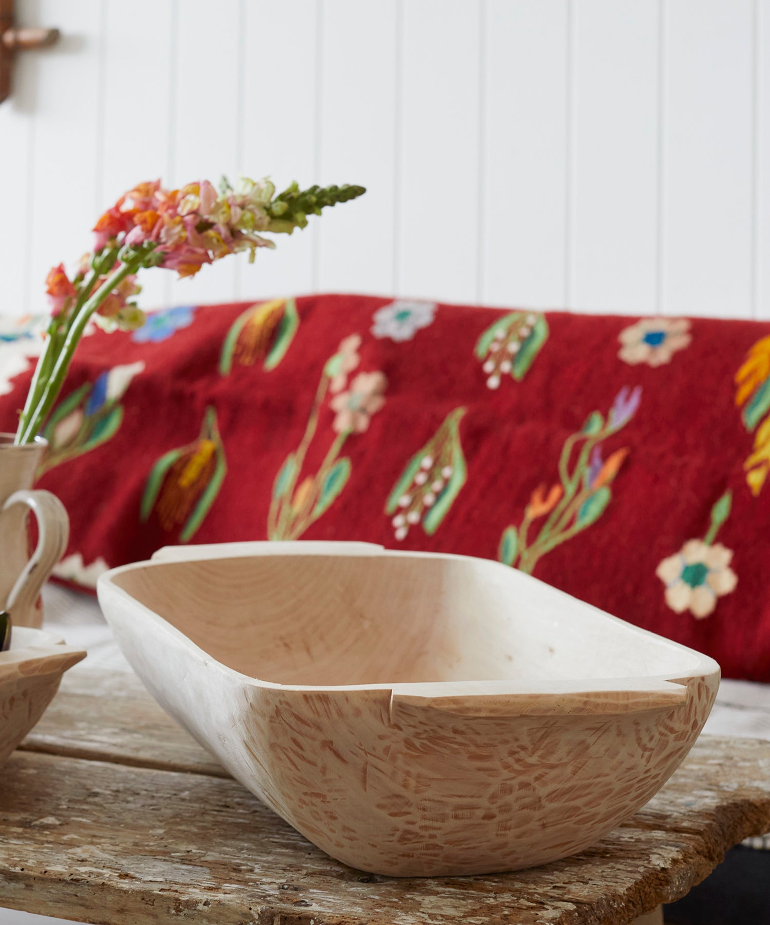 Large Wooden Dough Bowl
