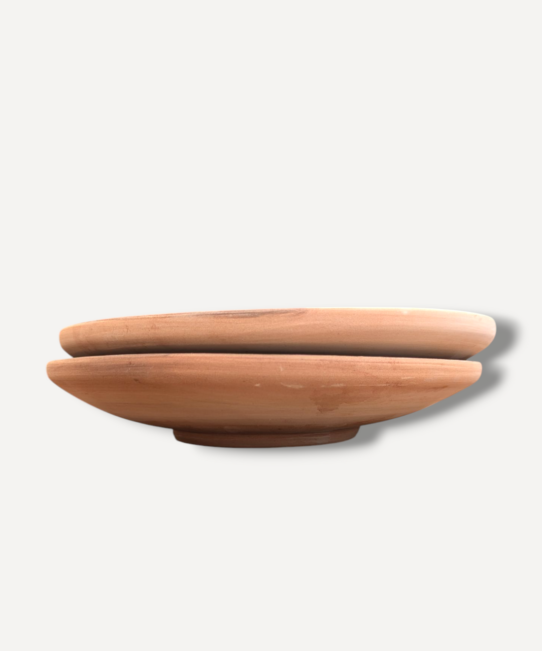Hand decorated Romanian ceramic serving platter side view