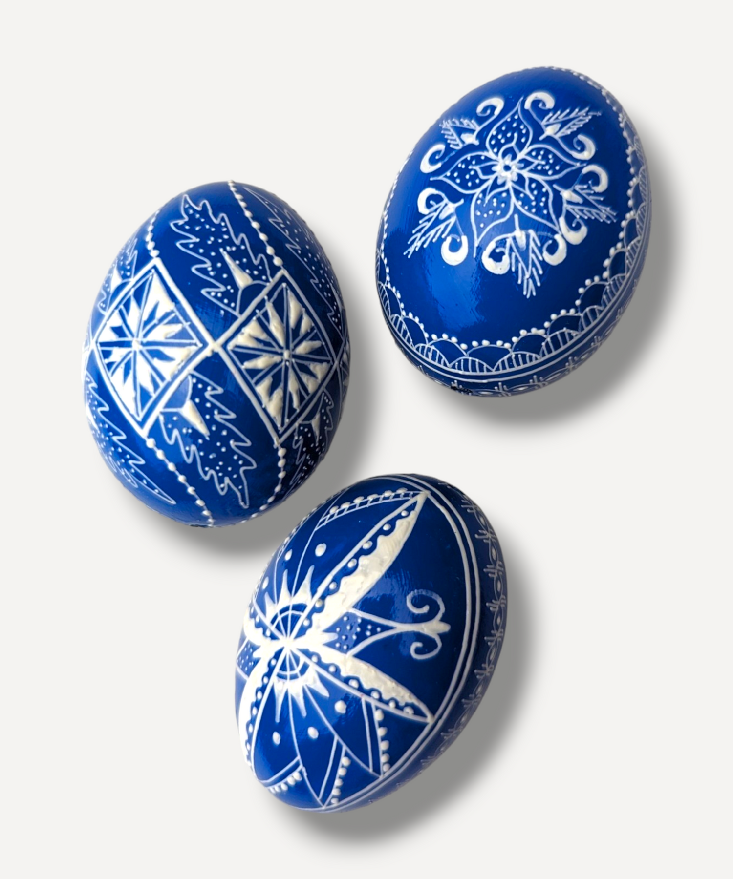 Casa De Folklore Blue Hand-Decorated Egg