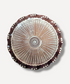 Decorative plate with concentric circle pattern on a white background