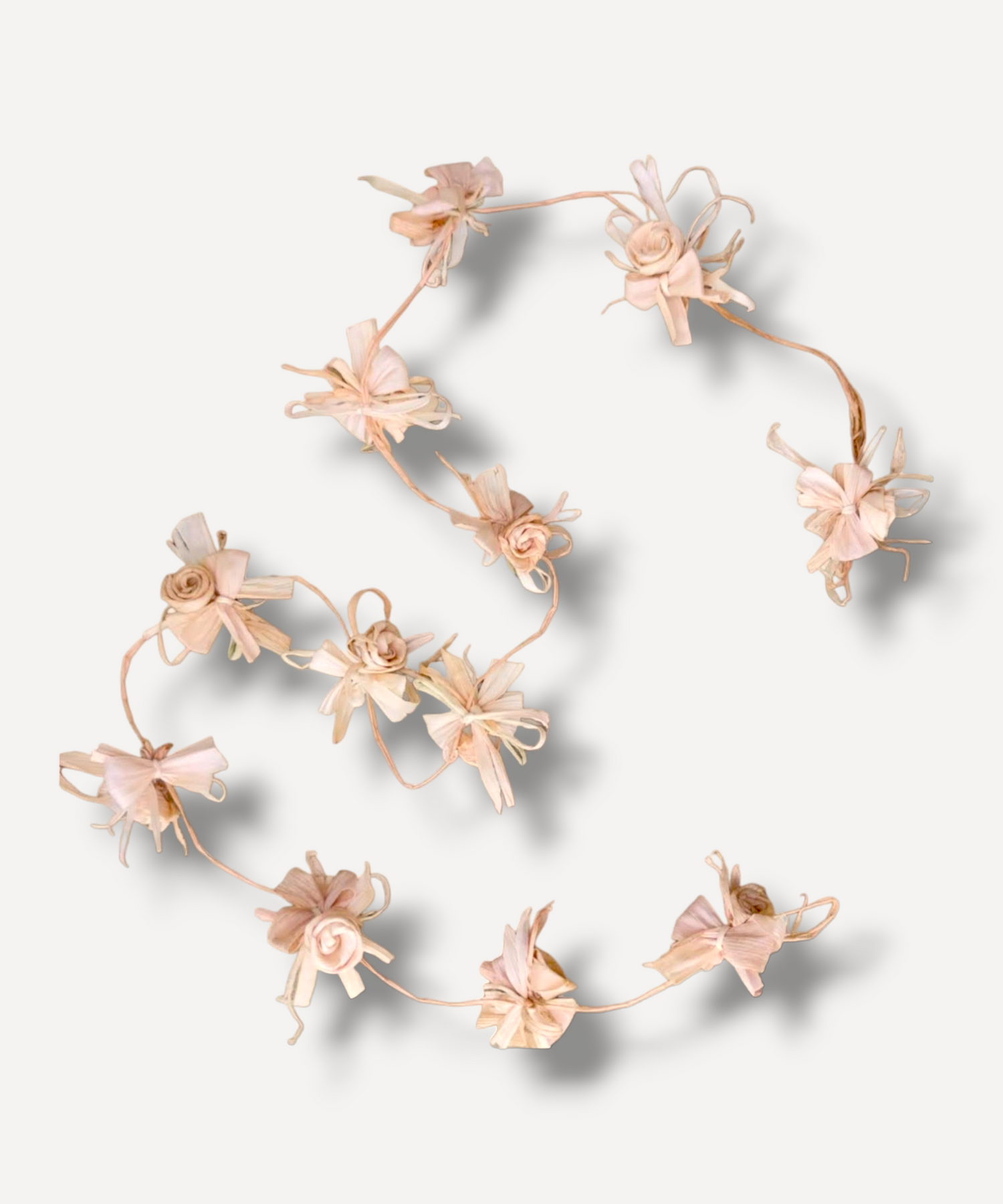 Casa De Folklore Handwoven Corn Husk Floral Garland