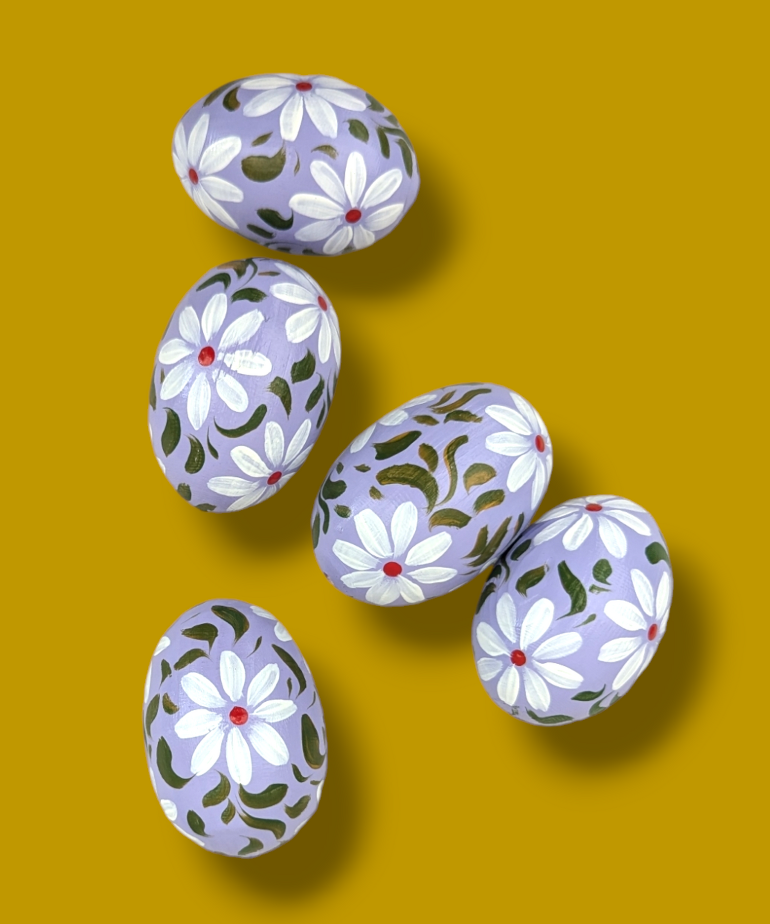 Casa De Folklore Lilac Daisy - Hand Painted Wooden Egg