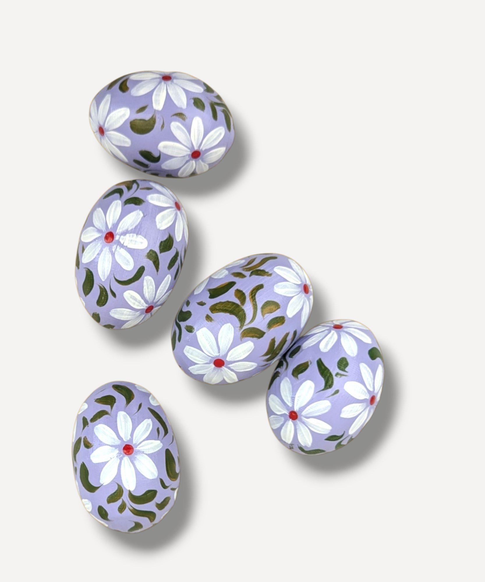 Casa De Folklore Lilac Daisy - Hand Painted Wooden Egg