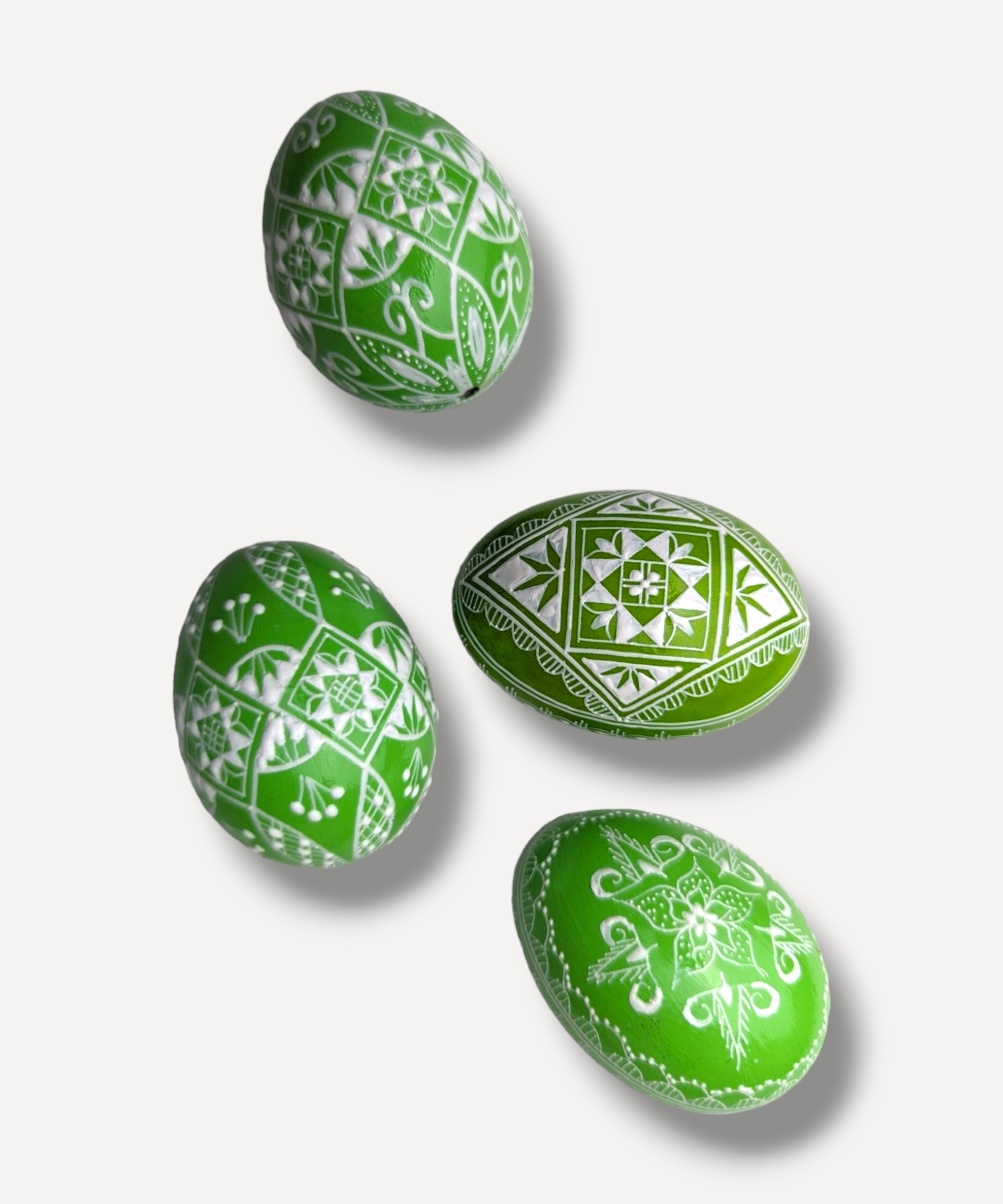 Casa De Folklore Lime Green - Hand Decorated Egg