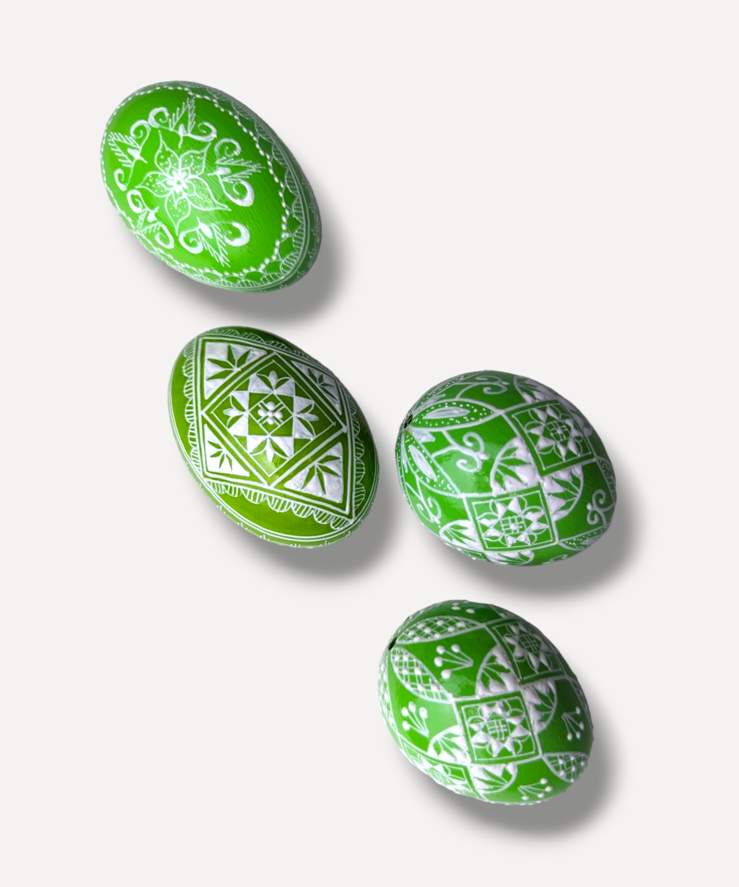 Casa De Folklore Lime Green - Hand Decorated Egg