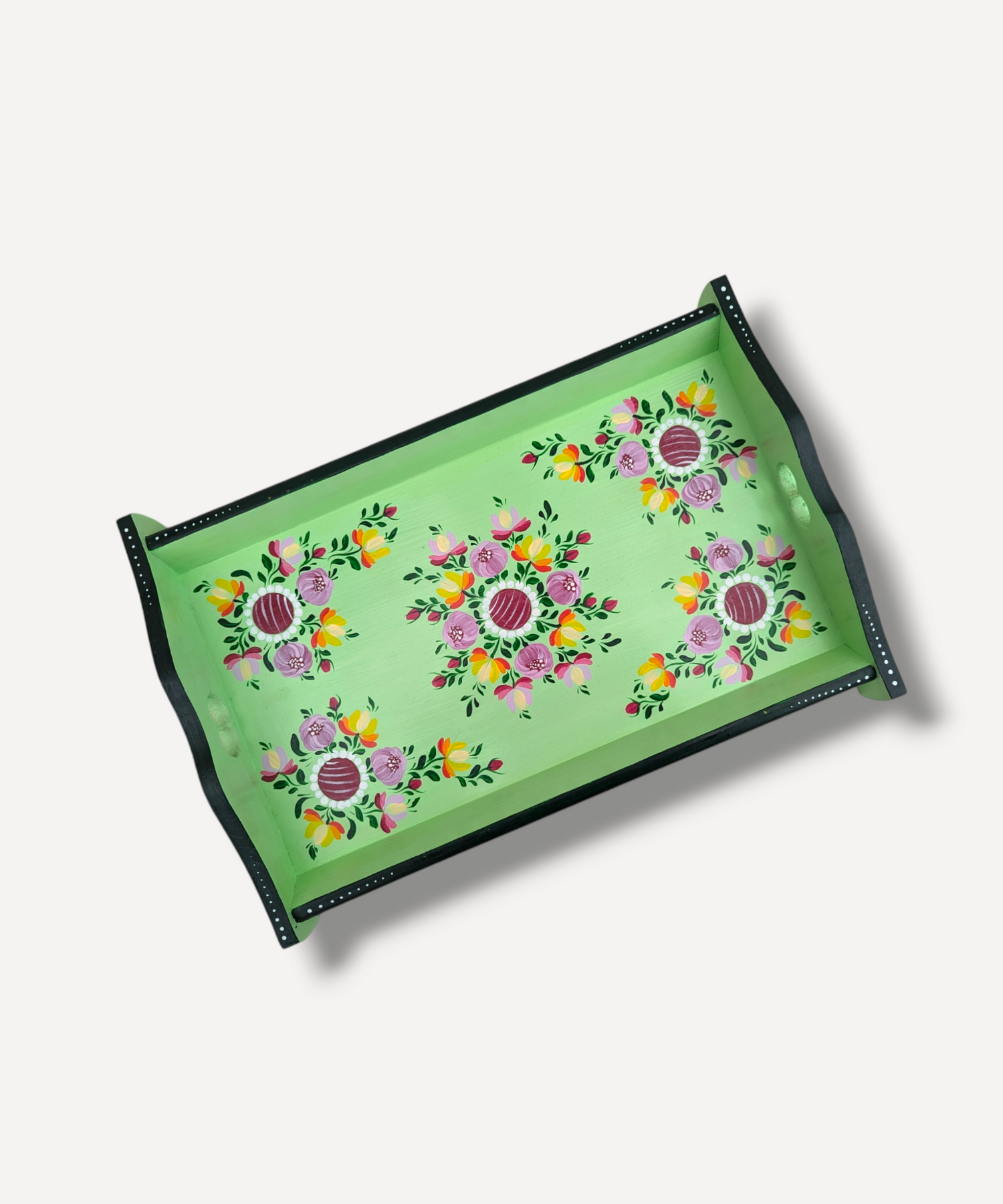 Casa_De_Folklore_Mint_Green_-_Hand_Painted_Wooden_Tray front