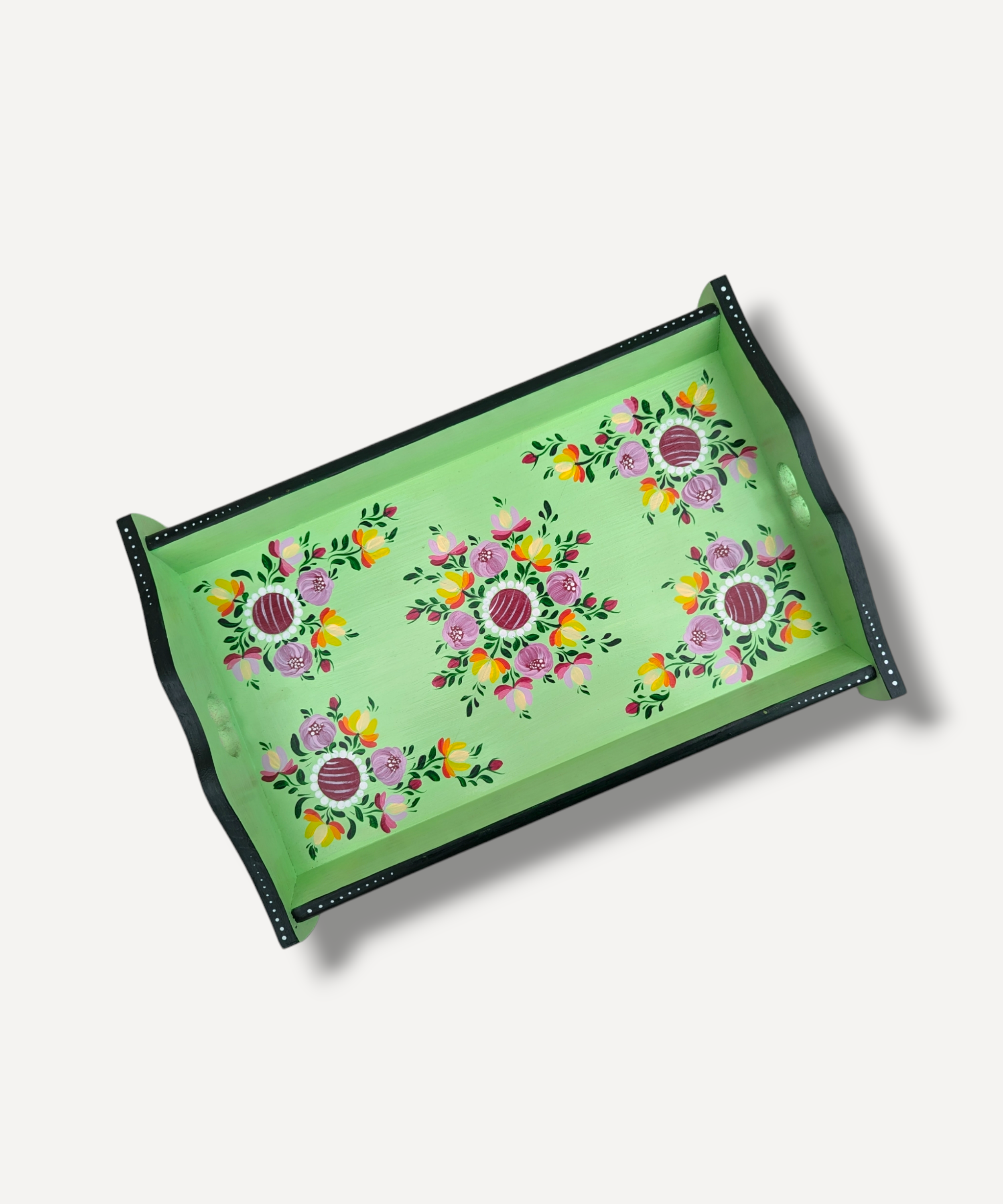 Casa_De_Folklore_Mint_Green_-_Hand_Painted_Wooden_Tray front