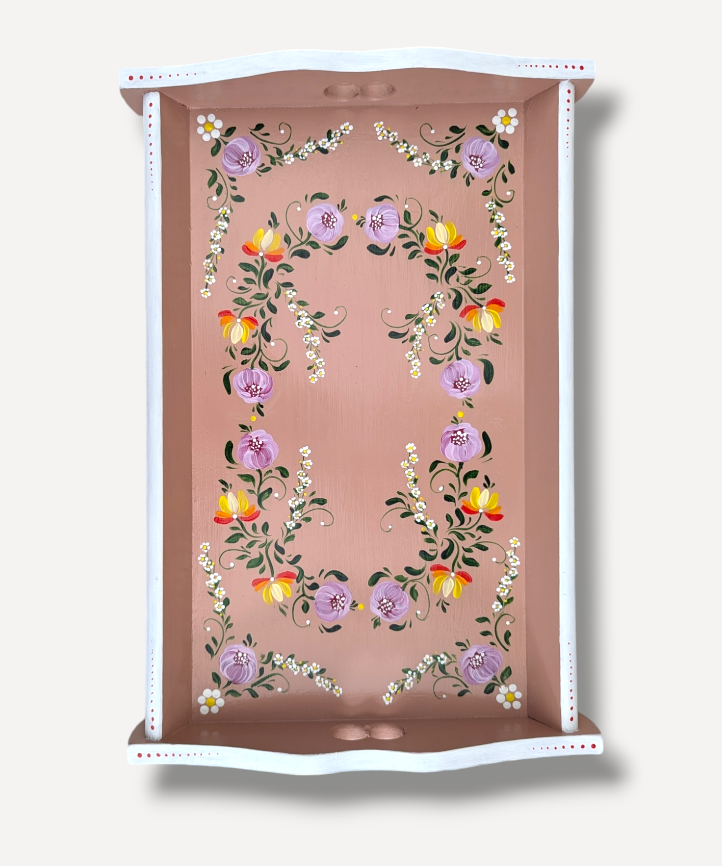 Casa De Folklore Pink Musk - Hand Painted Wooden Trays