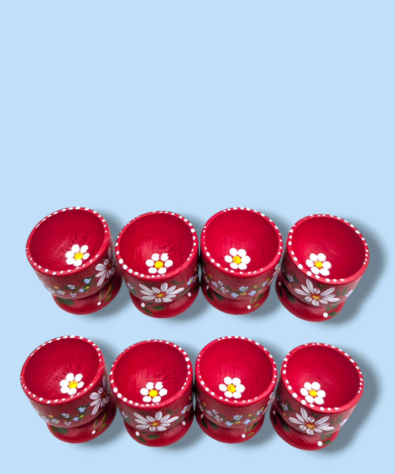 Casa De Folklore Red - Hand Painted Wooden Egg Cup