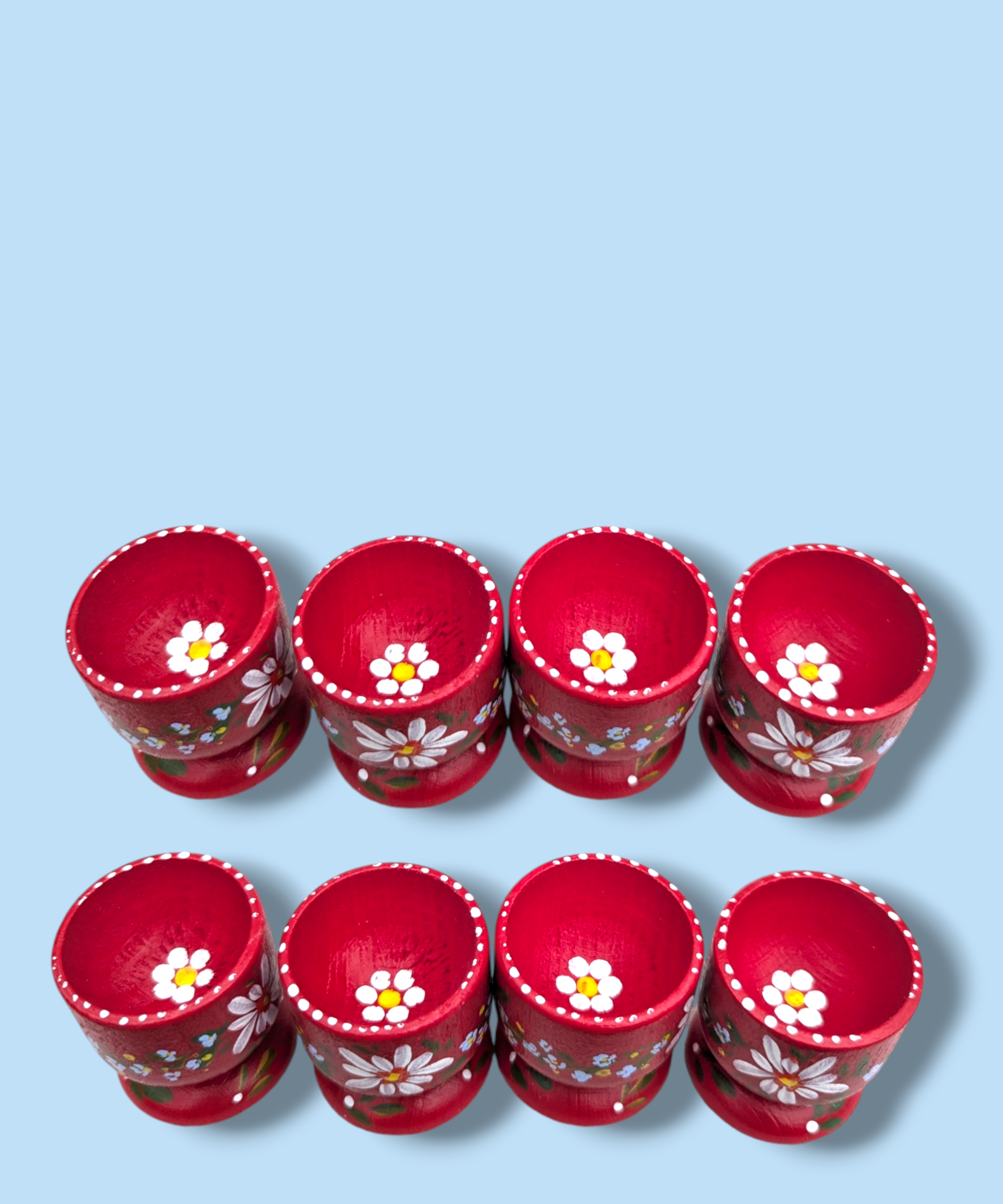 Casa De Folklore Red - Hand Painted Wooden Egg Cup