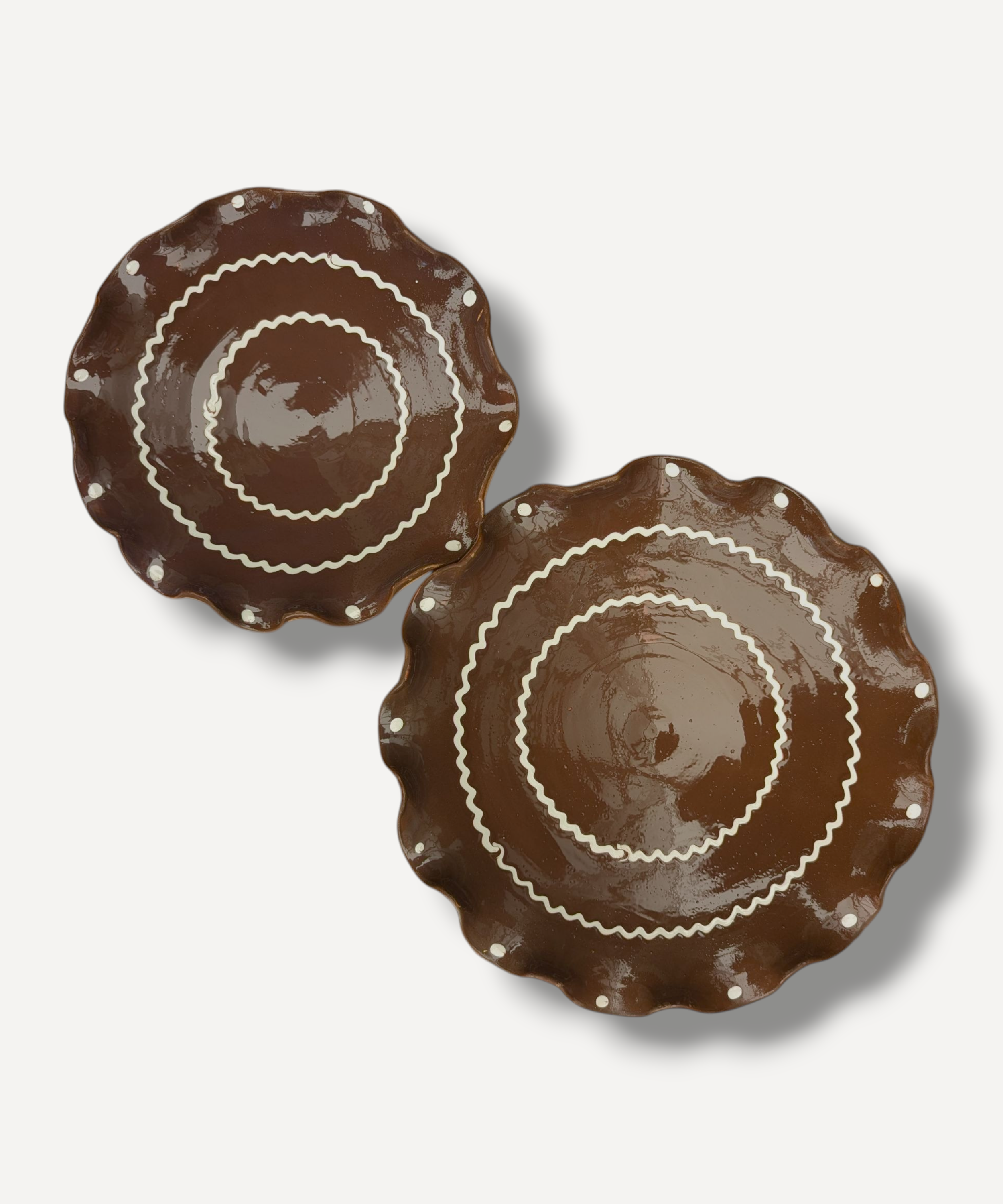 Chocolate Brown - Ripple Servings Plate / 21cm