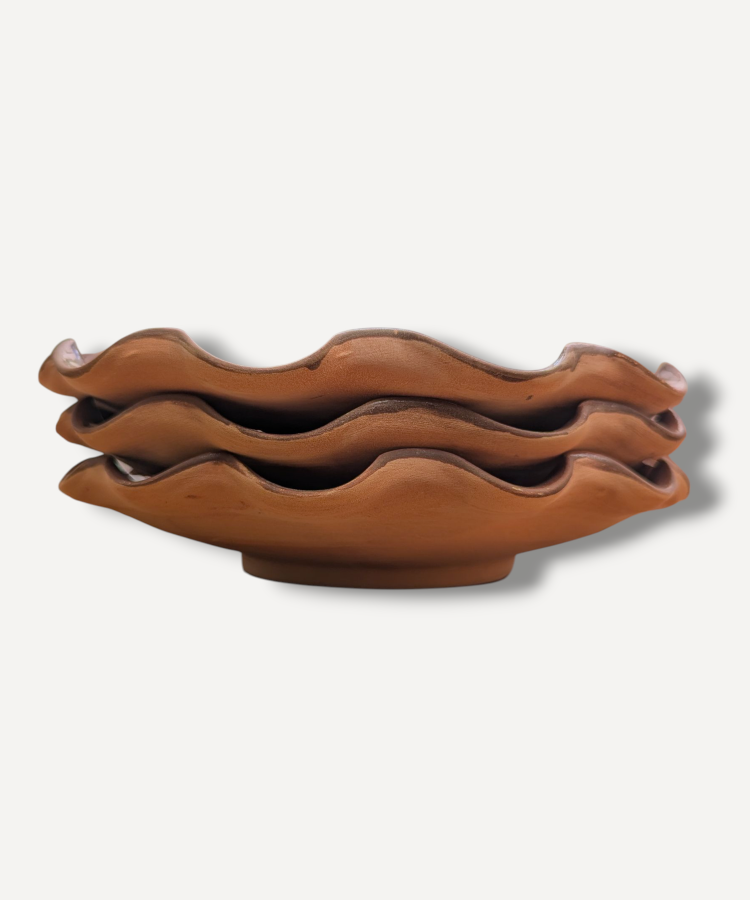 Chocolate Brown - Ripple Servings Plate / 21cm