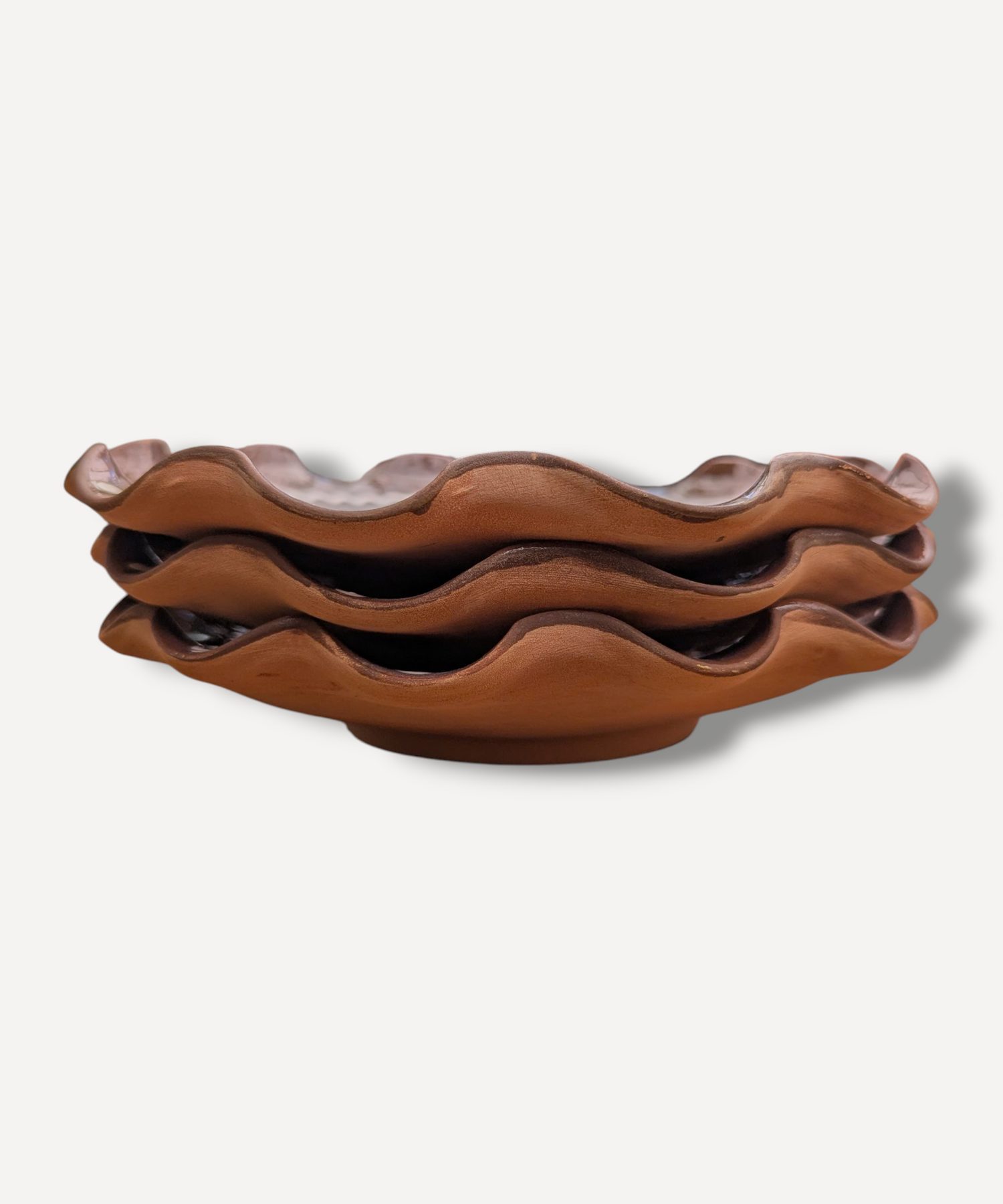 Chocolate Brown - Ripple Servings Plate / 21cm