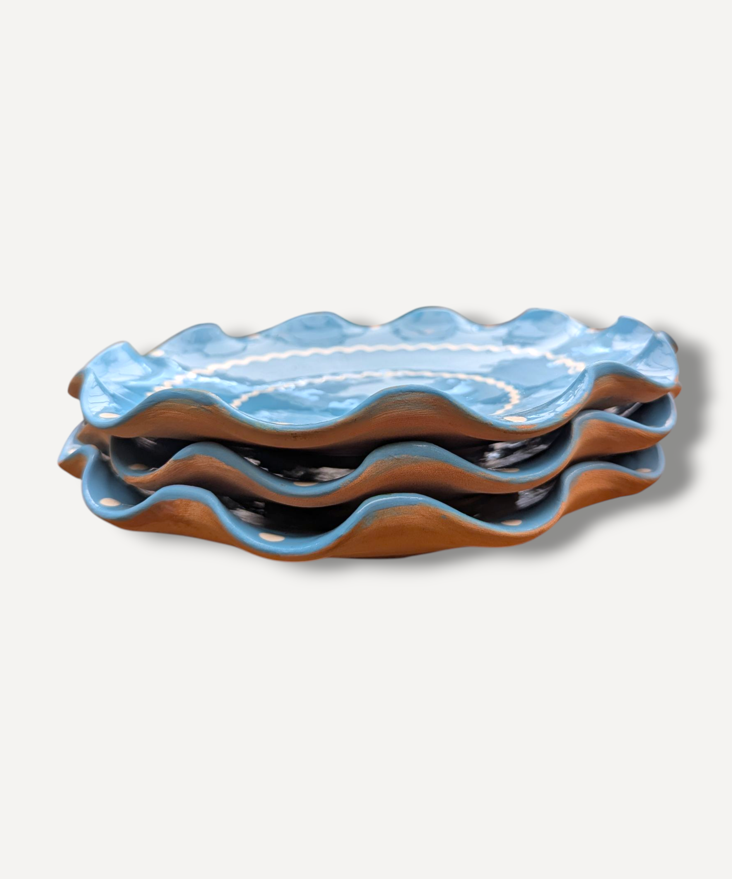 Sky Blue- Large Ripple Servings Plate / 25cm