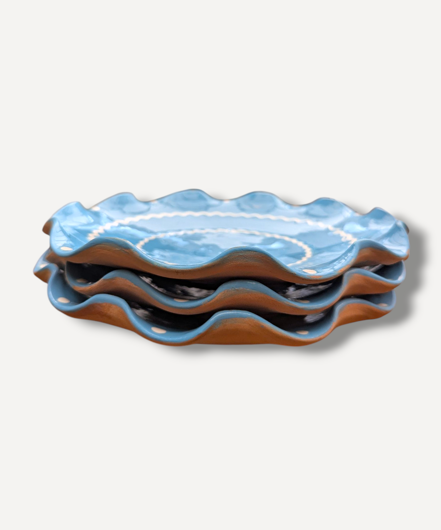 Sky Blue- Large Ripple Servings Plate / 25cm