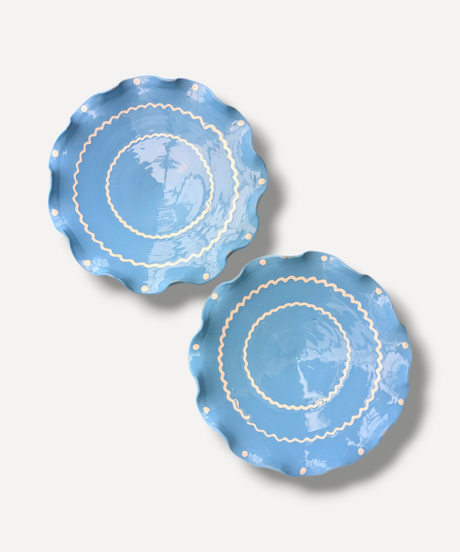 Sky Blue- Large Ripple Servings Plate / 25cm