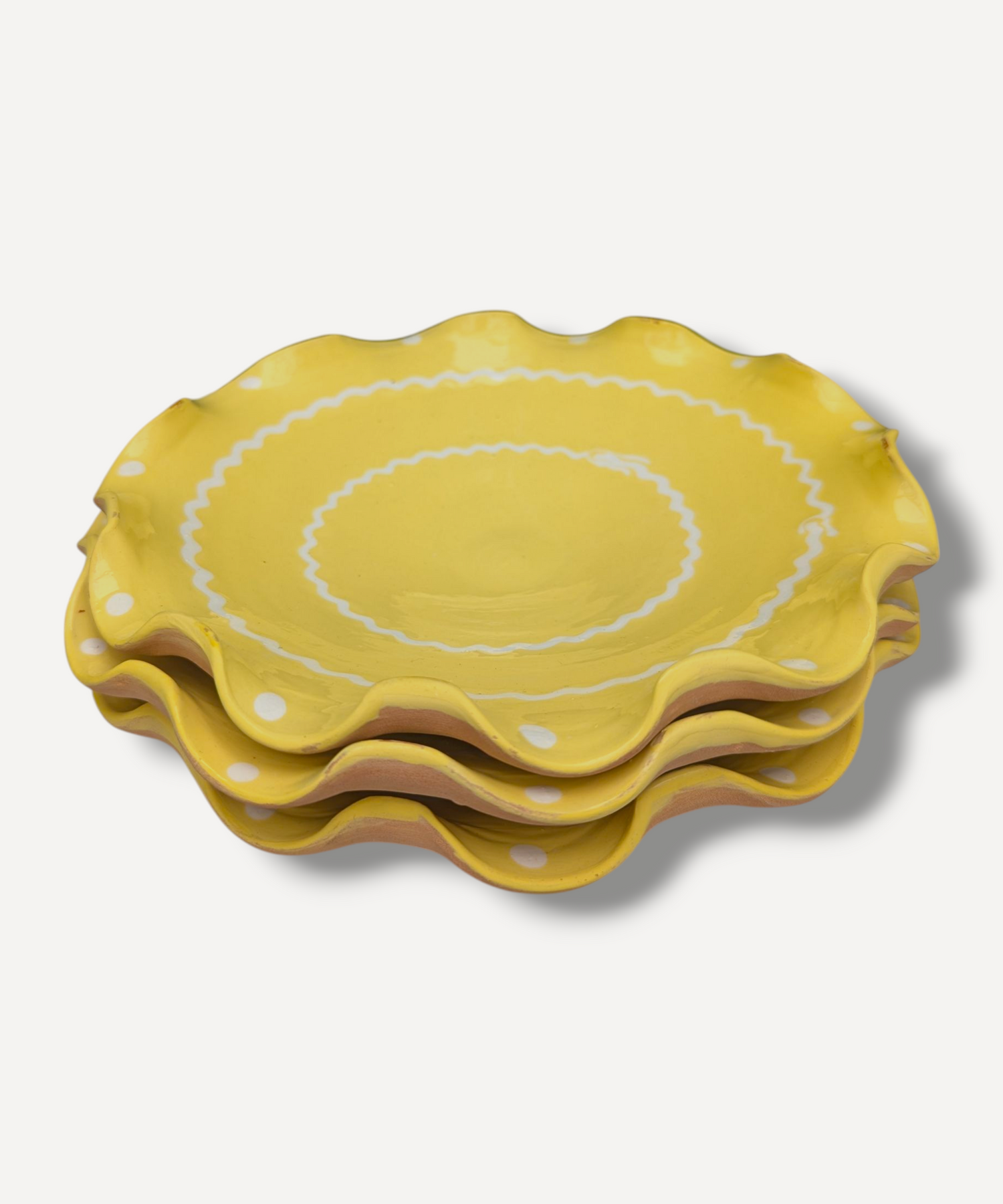 Lemon Yellow - Large Ripple Servings Plate / 25cm