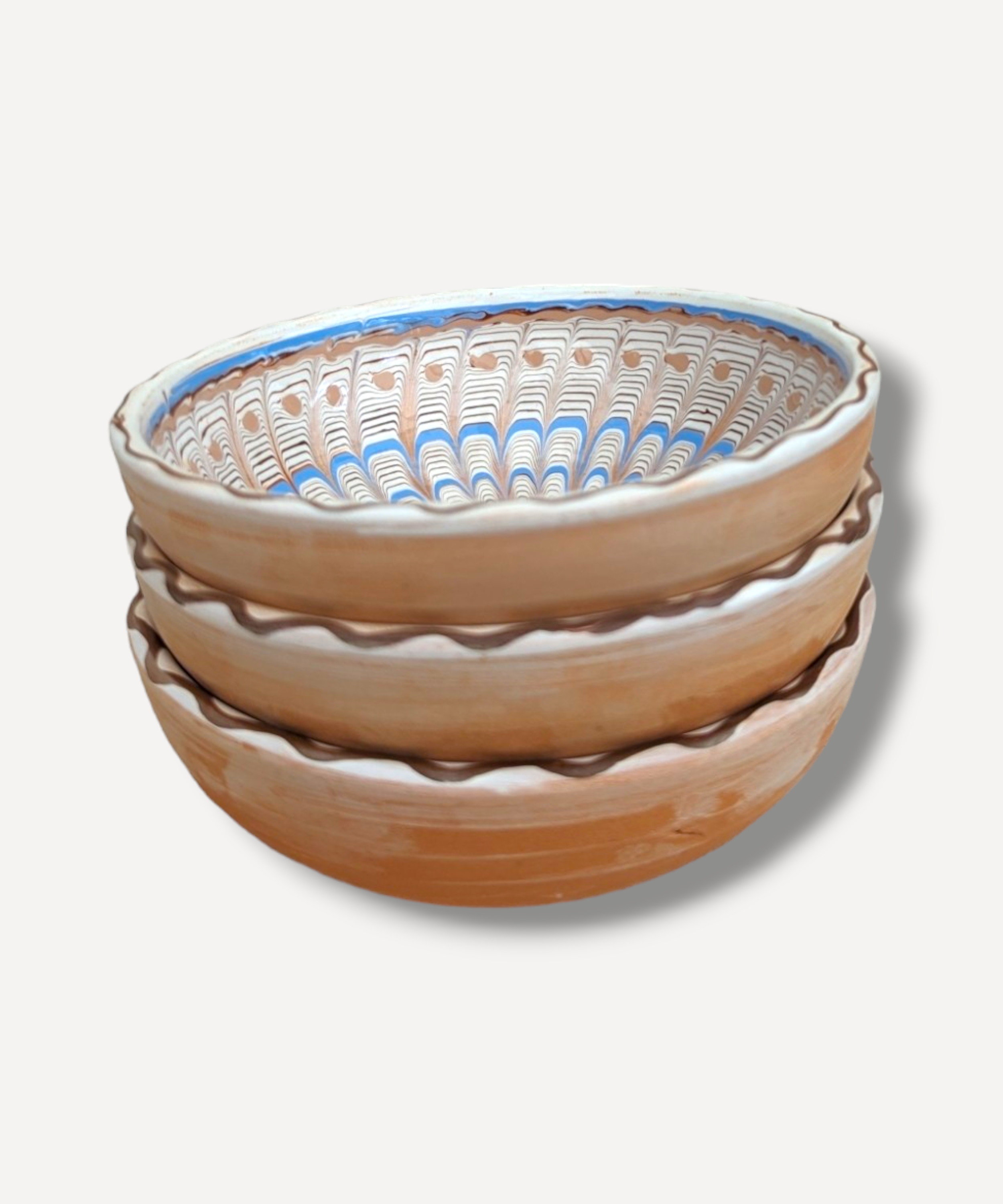Almond Blue Serving Bowl