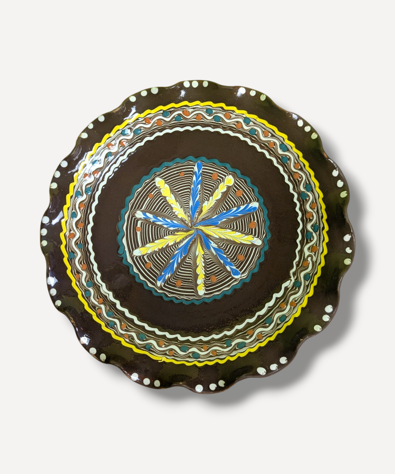 Stela Chocolate - Large Ripple Servings Plate / 25cm