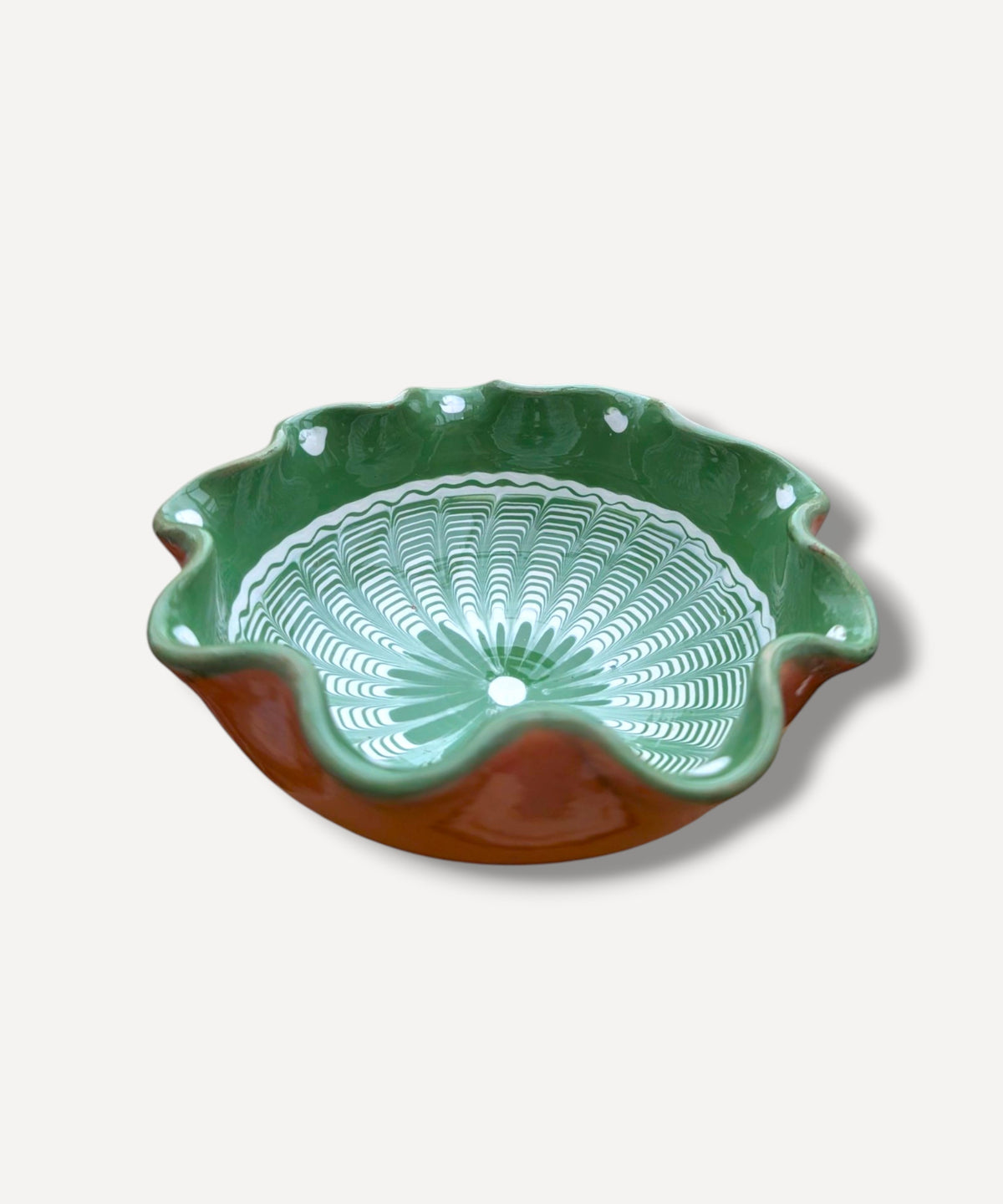 Moss Green Ripple Side Bowl