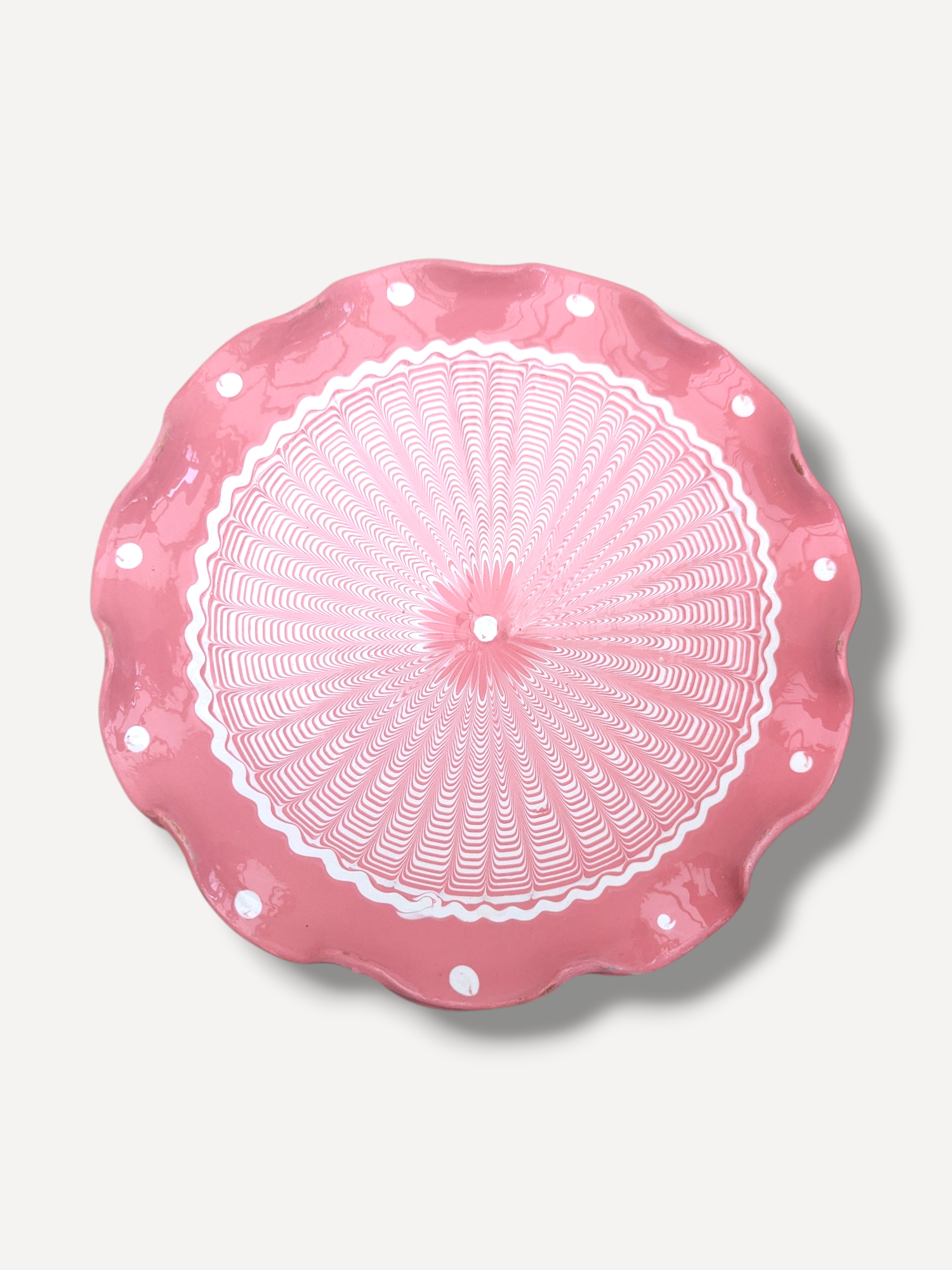 Pink Swirl Ripple Serving Plate