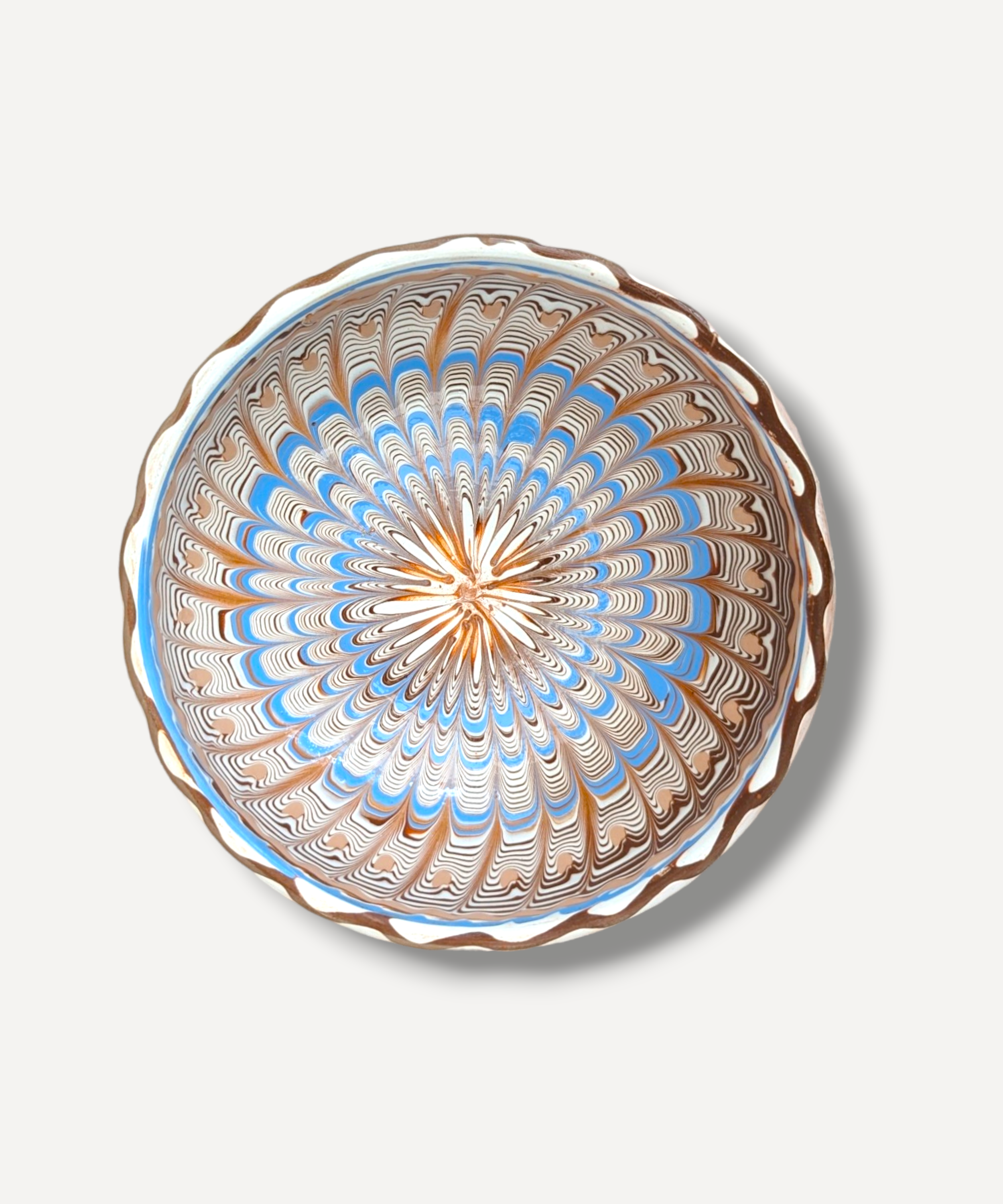 Almond Blue Serving Bowl
