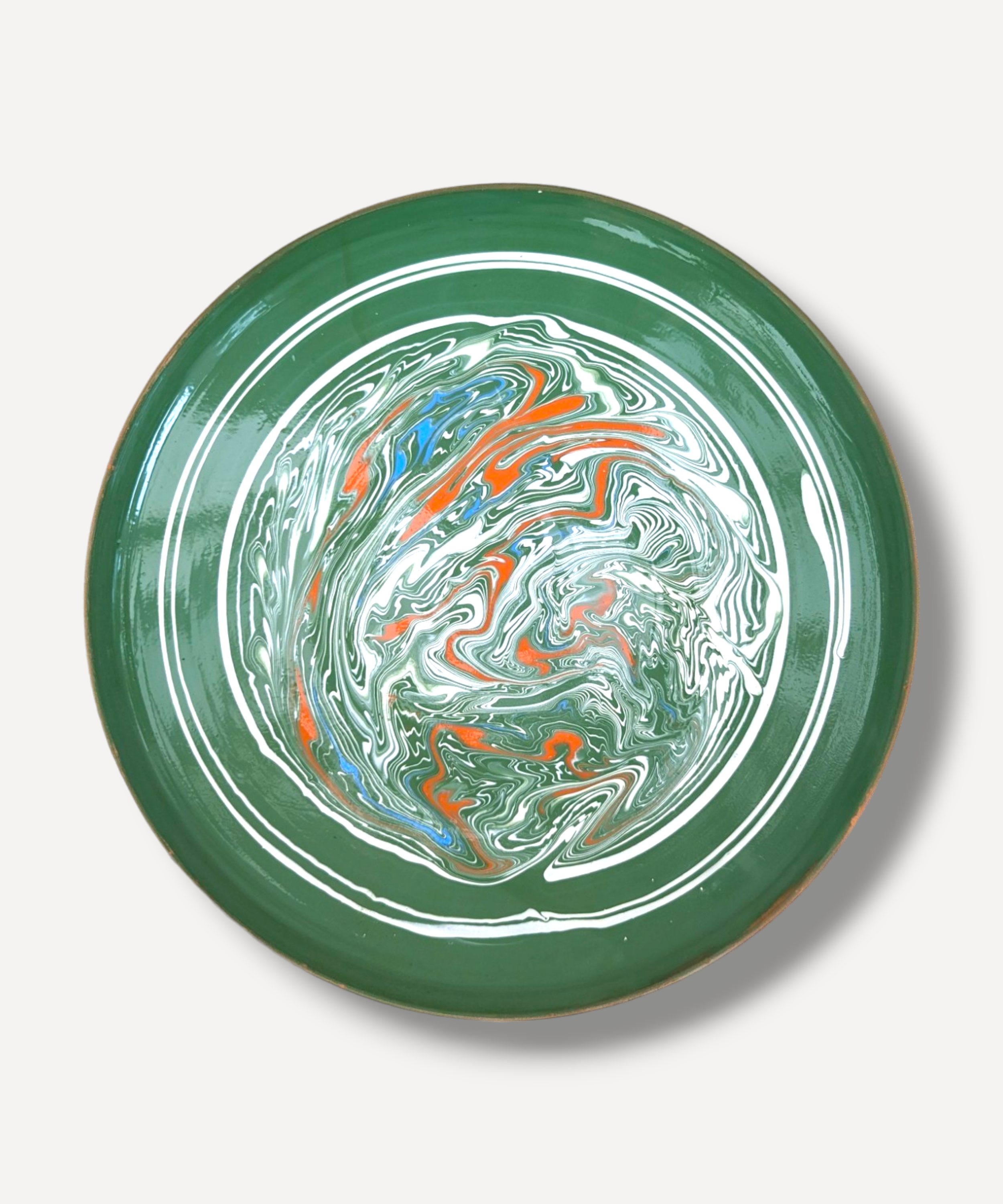 Green Marble Large Serving Plate