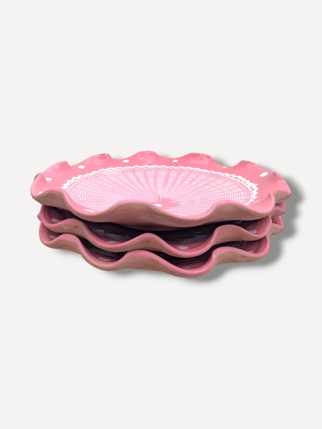 Pink Swirl Ripple Serving Plate