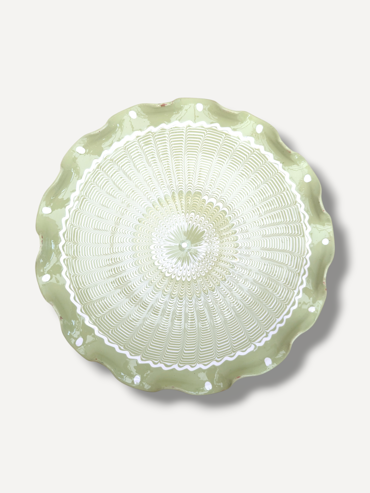 Pistachio Swirl Large Ripple Servings Plate