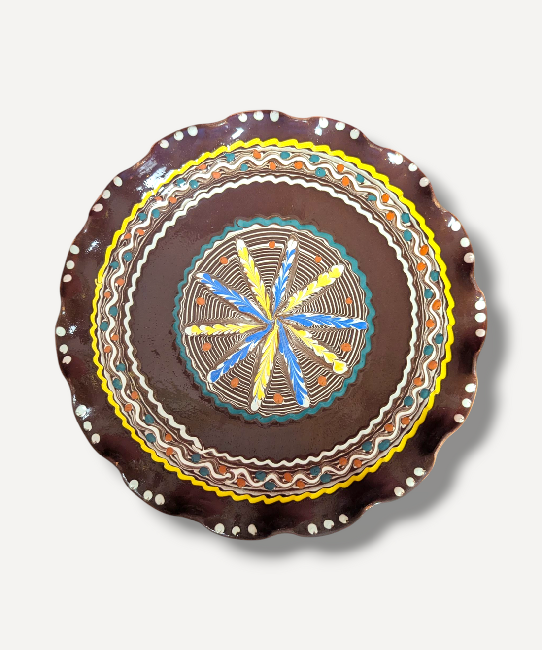 Stela Chocolate - Large Ripple Servings Plate / 25cm