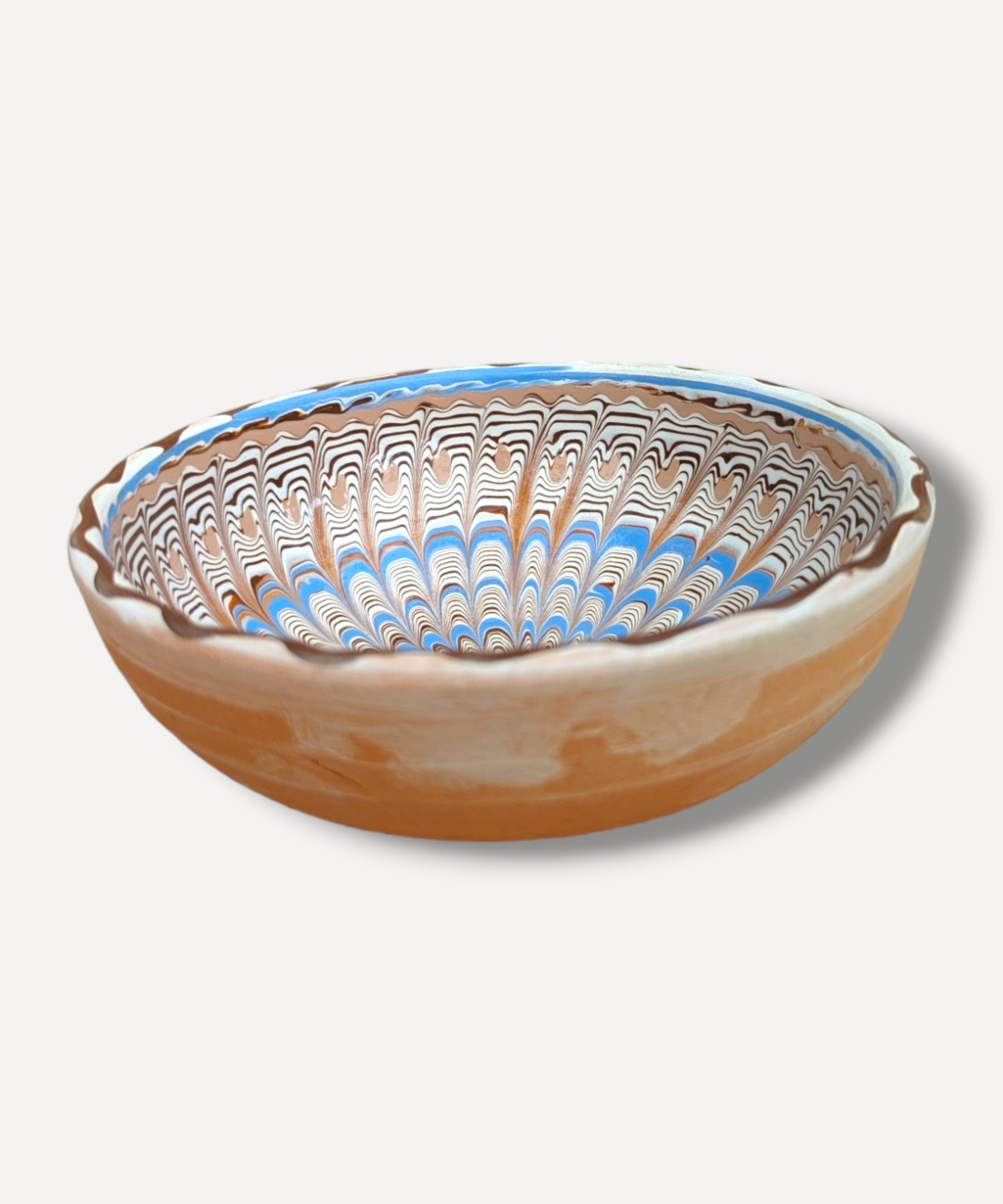 Almond Blue Serving Bowl