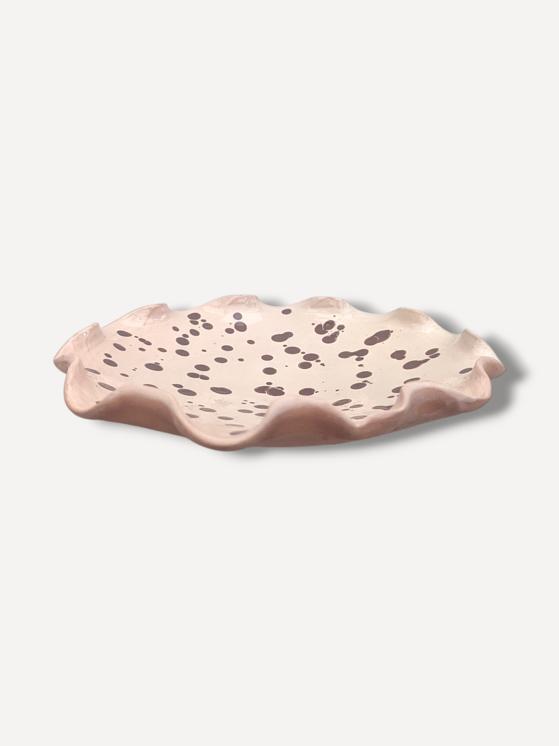 Warm Ecru Splatter Serving Plate