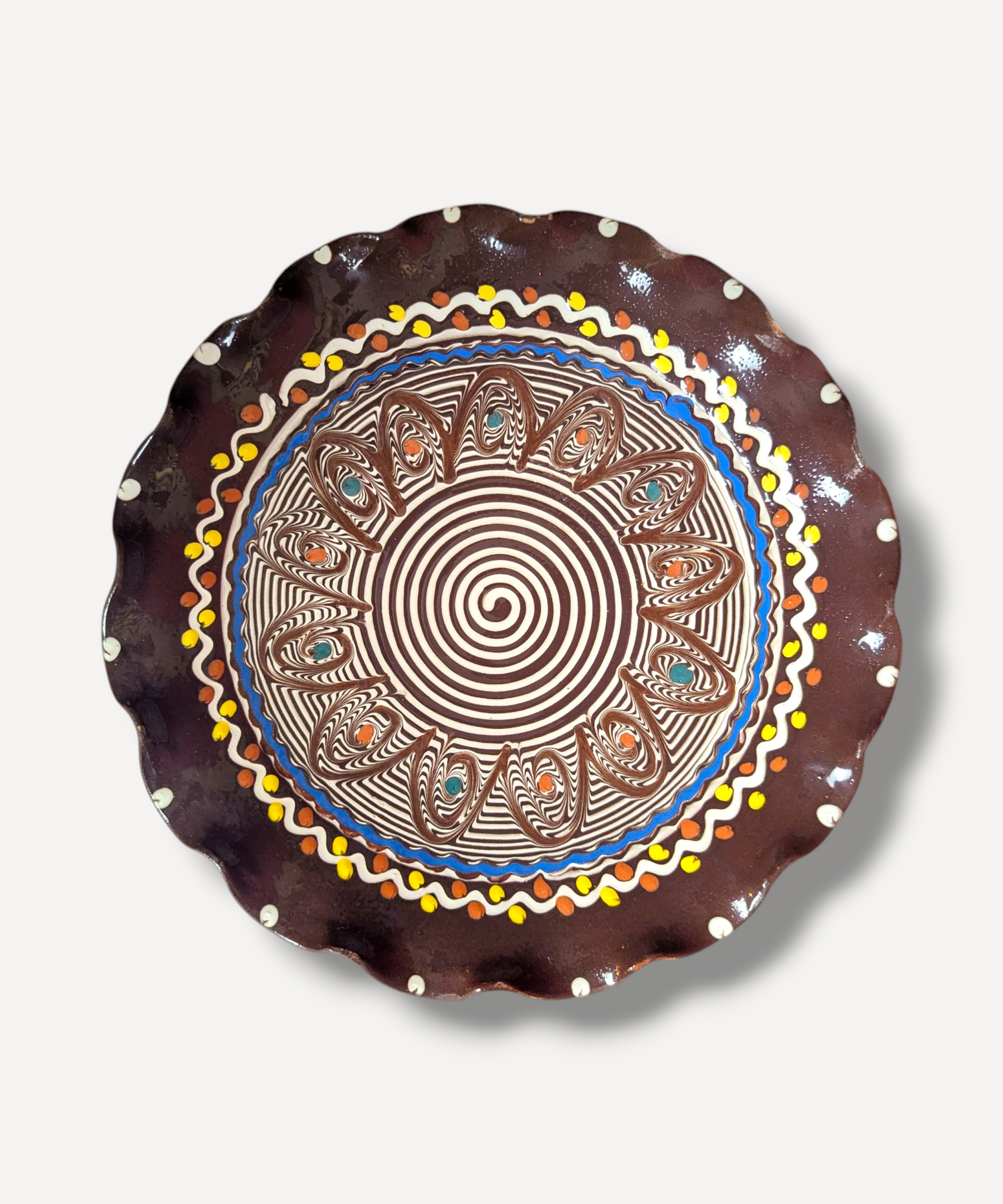 Flora Chocolate - Large Ripple Servings Plate / 25cm