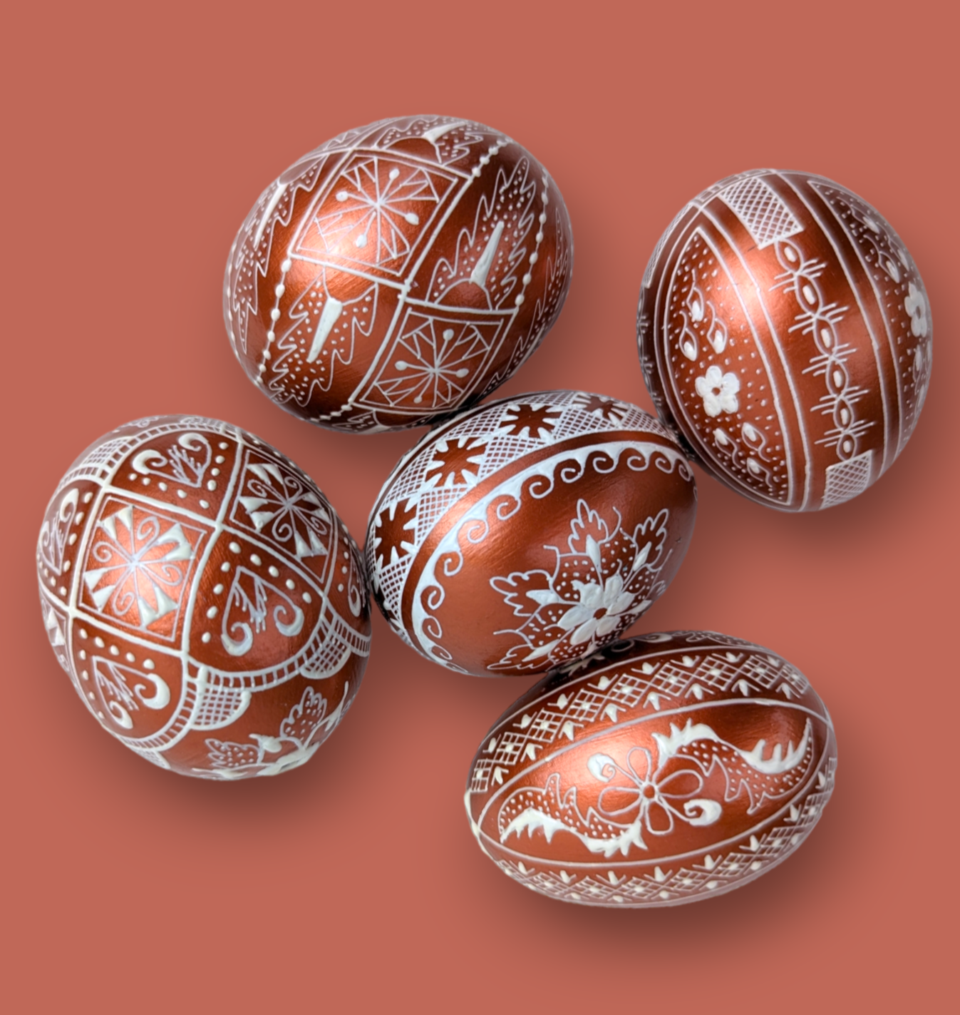 Casa De Folklore Copper - Hand Decorated Egg