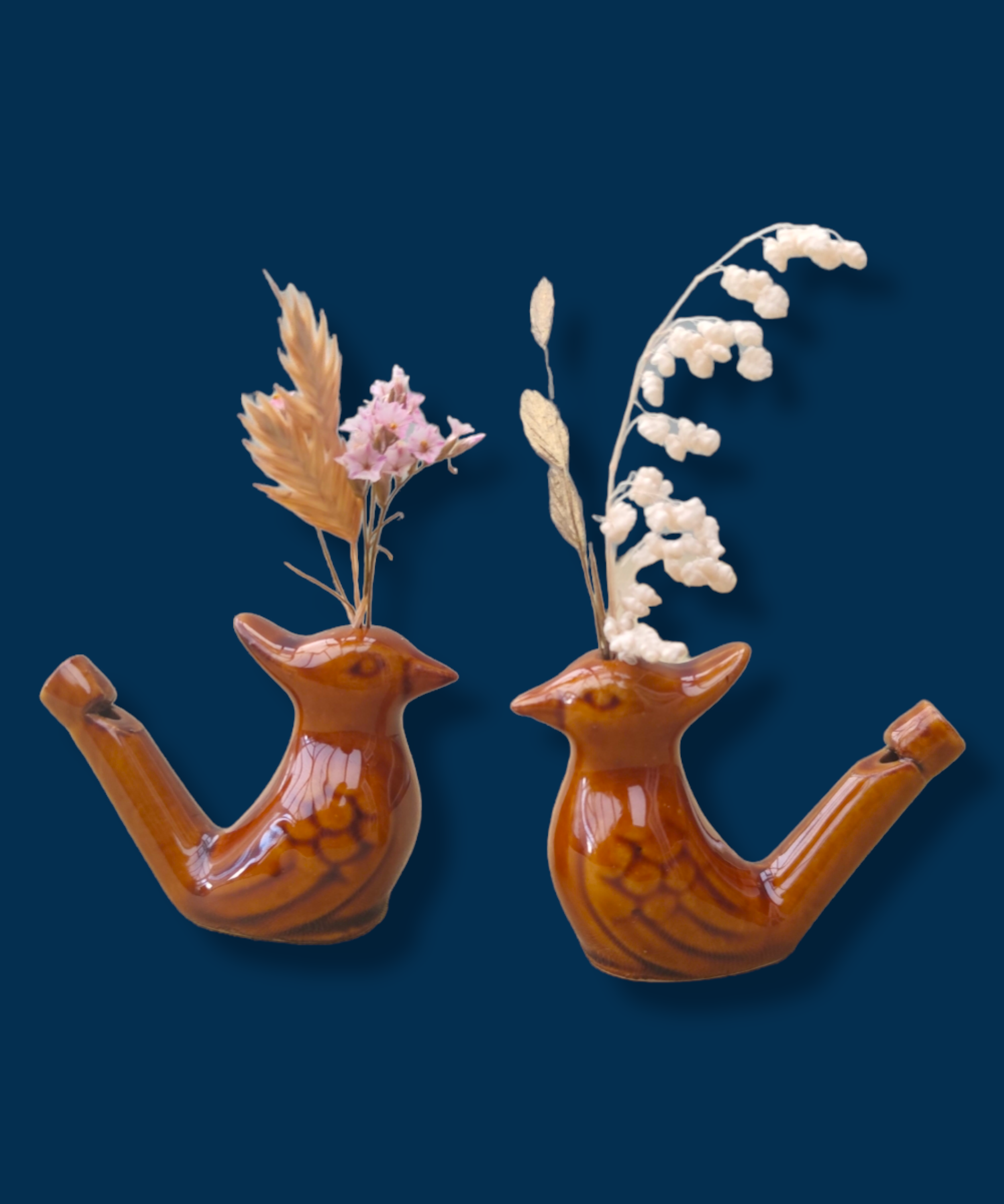 Tan Hoopoe Ocarina Whistle