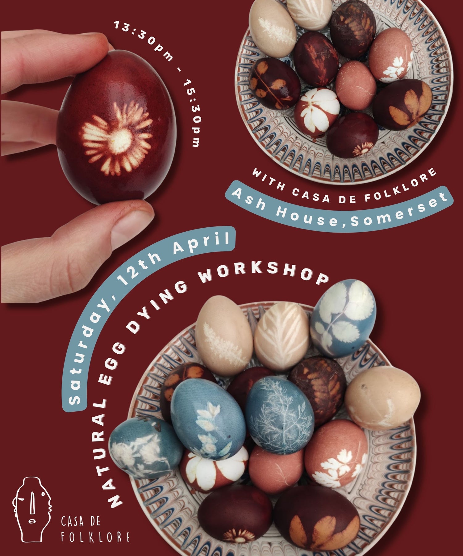 Natural Egg Dying Workshop - Ash House Somerset - 12th April