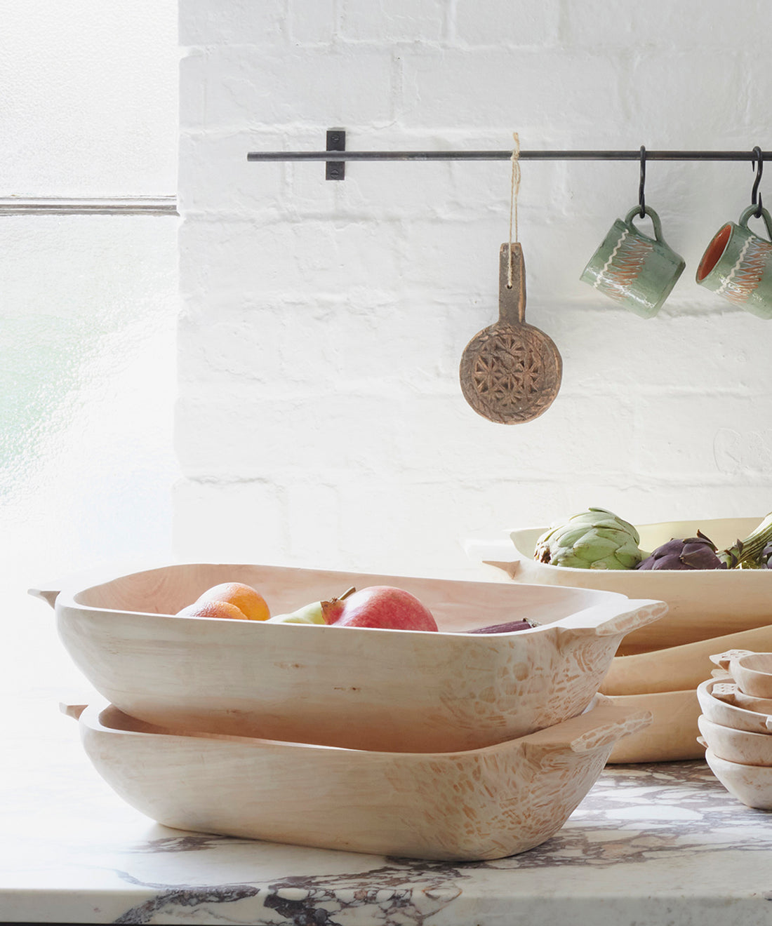 Large Wooden Dough Bowl