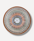 Hand decorated Romanian ceramic serving platter with feathered radial folk pattern