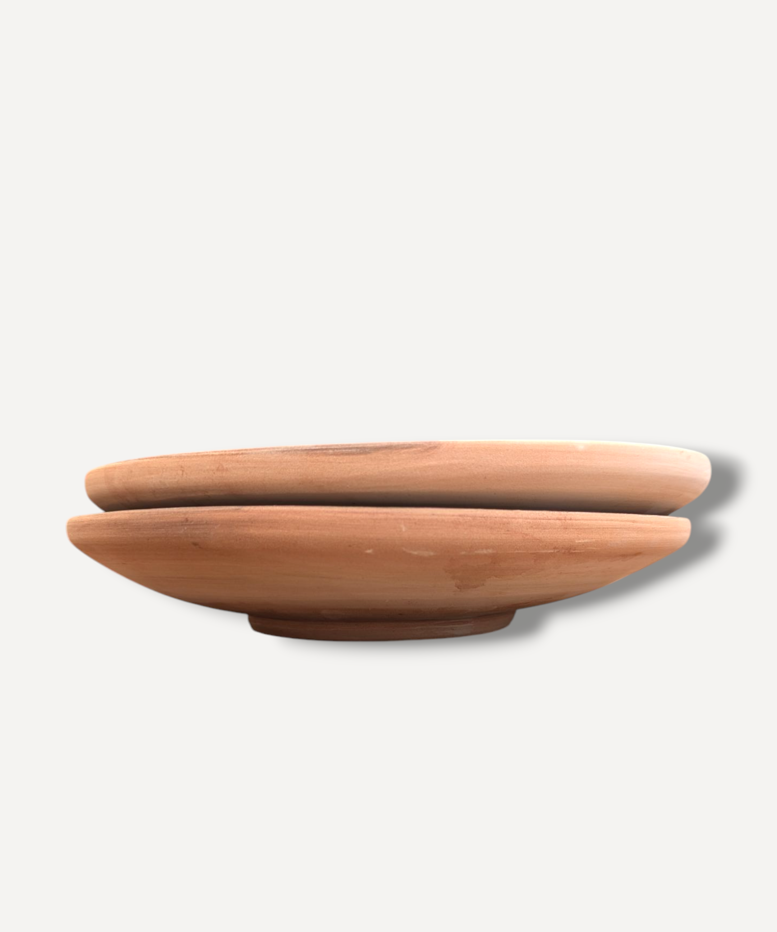Hand decorated Romanian ceramic serving platter side view