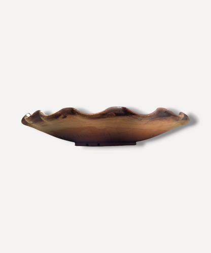 Decorative shell-shaped object on a white background