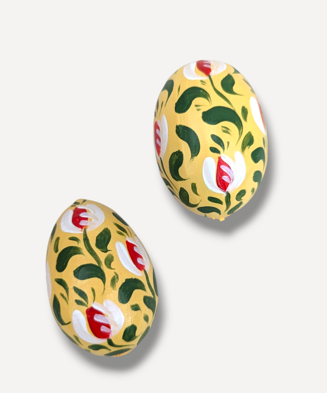 Casa De Folklore Yellow Tulip - Hand Painted Wooden Eggs