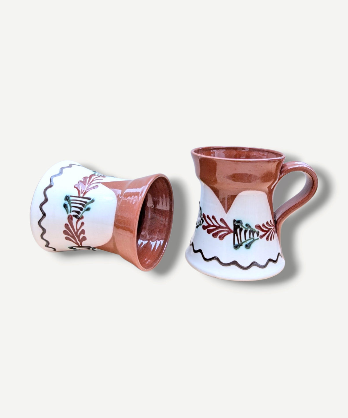 SITAR White Folk Art Ceramic Mug