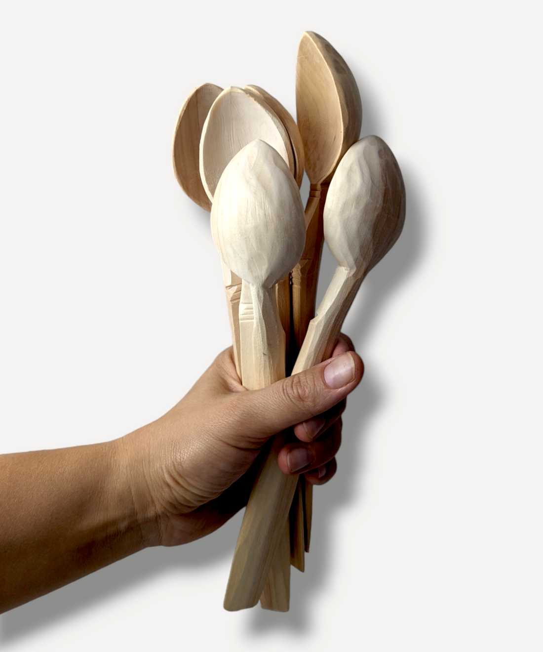 10&quot; Hand Carved Wooden Spoon