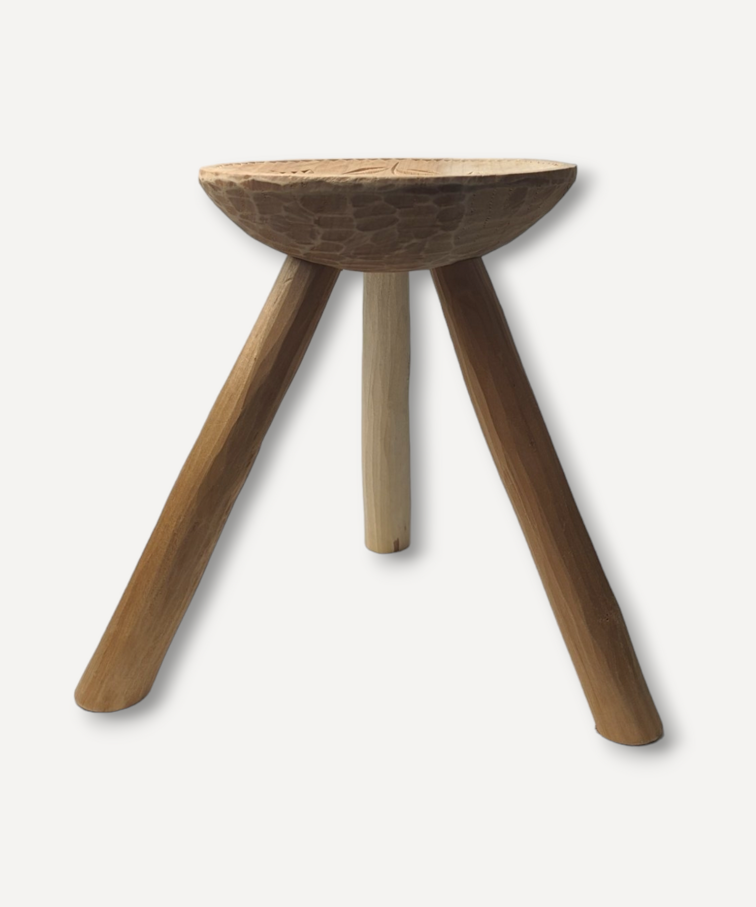 Wooden Stool with Motif