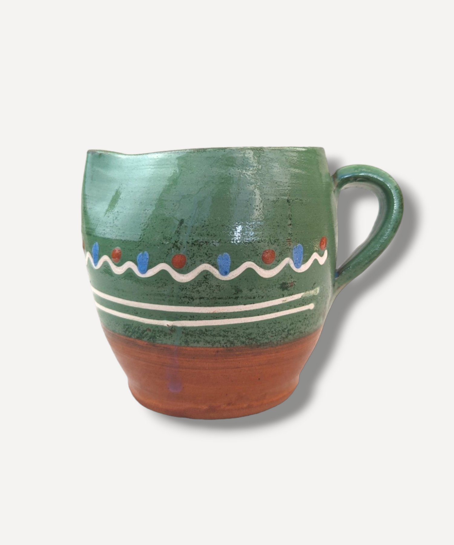 Moss Green Dot Barrel Jug - 500ml