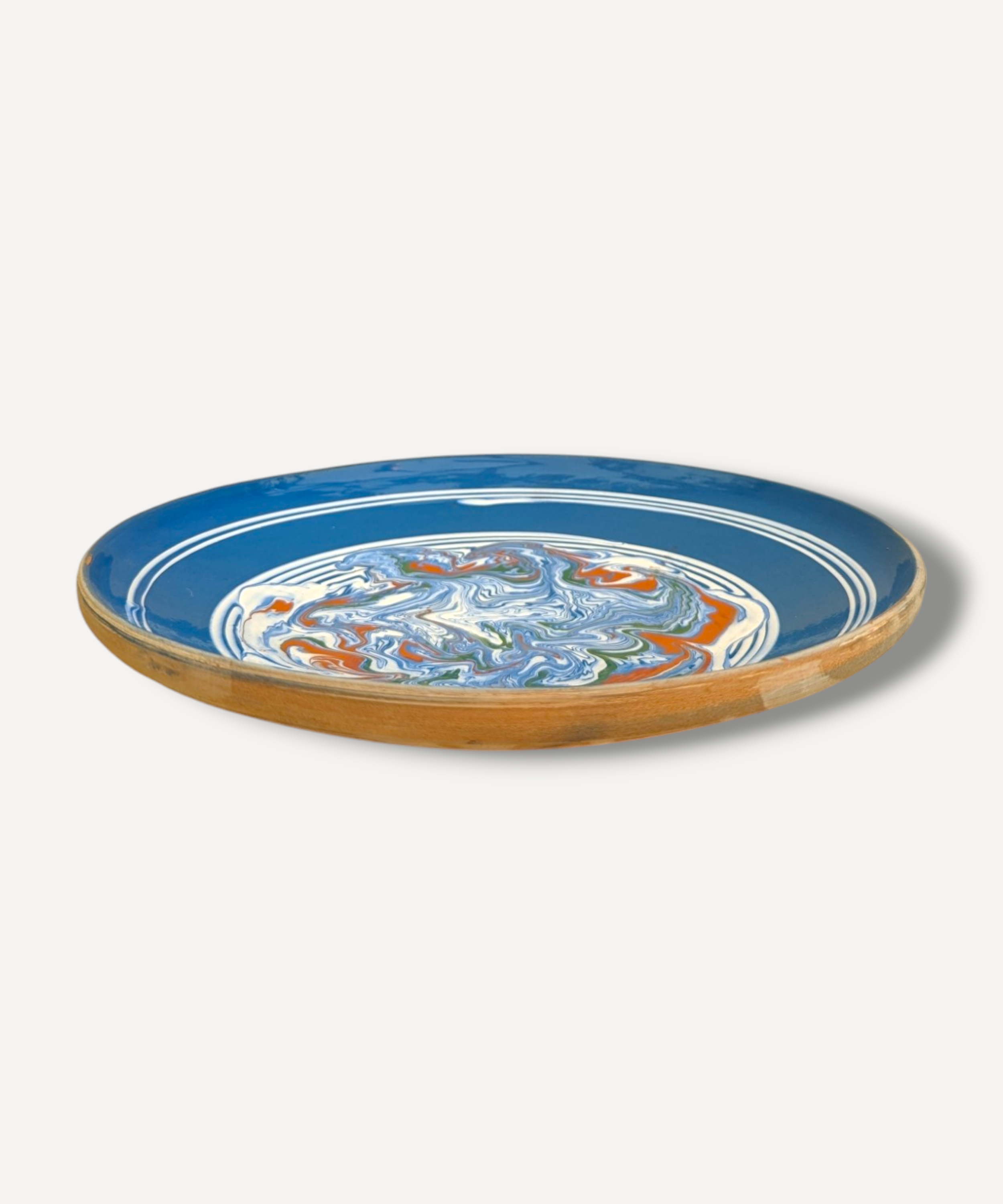 Marble Effect Large Serving Plate