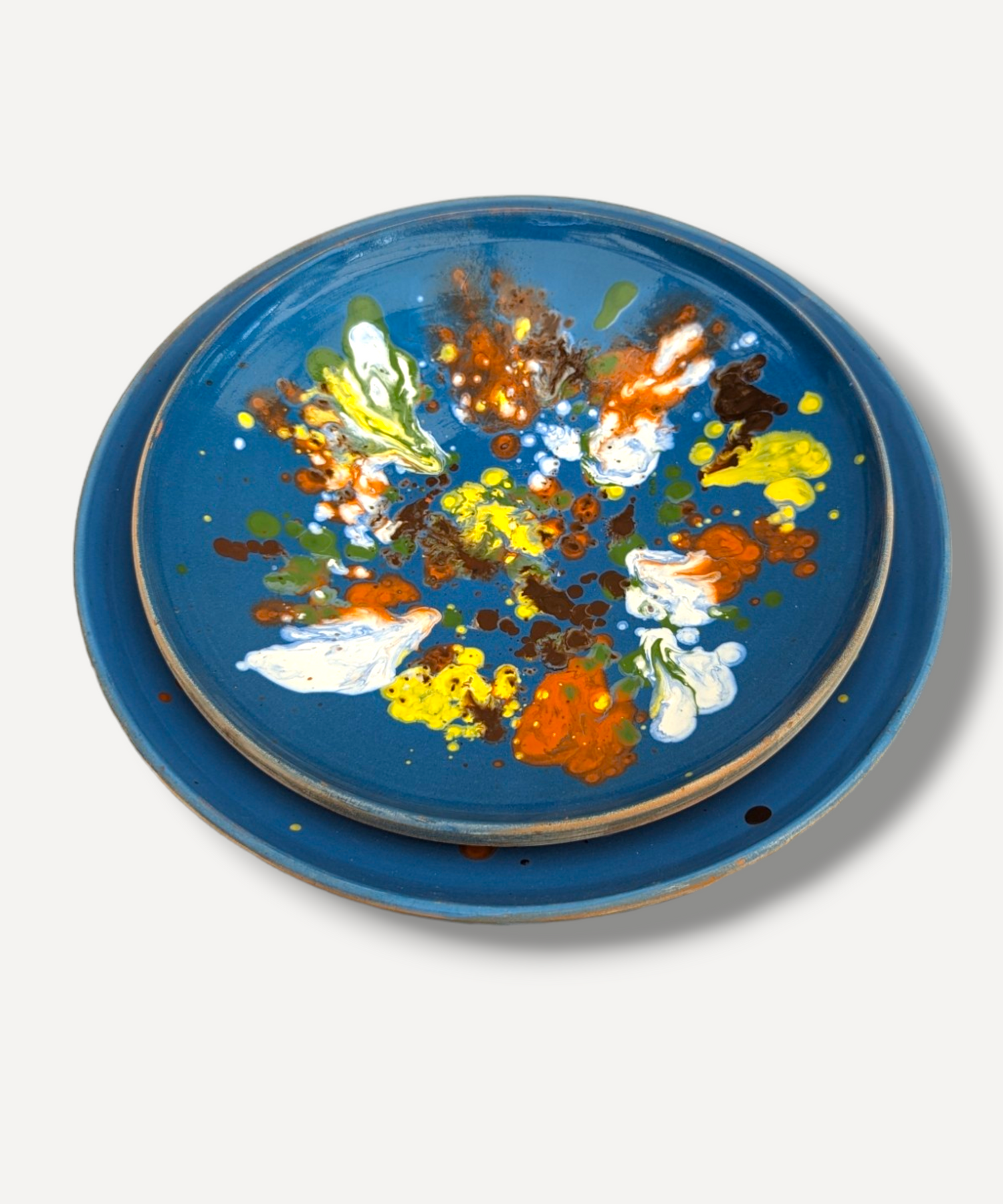 Cobalt Splatter Serving Plate