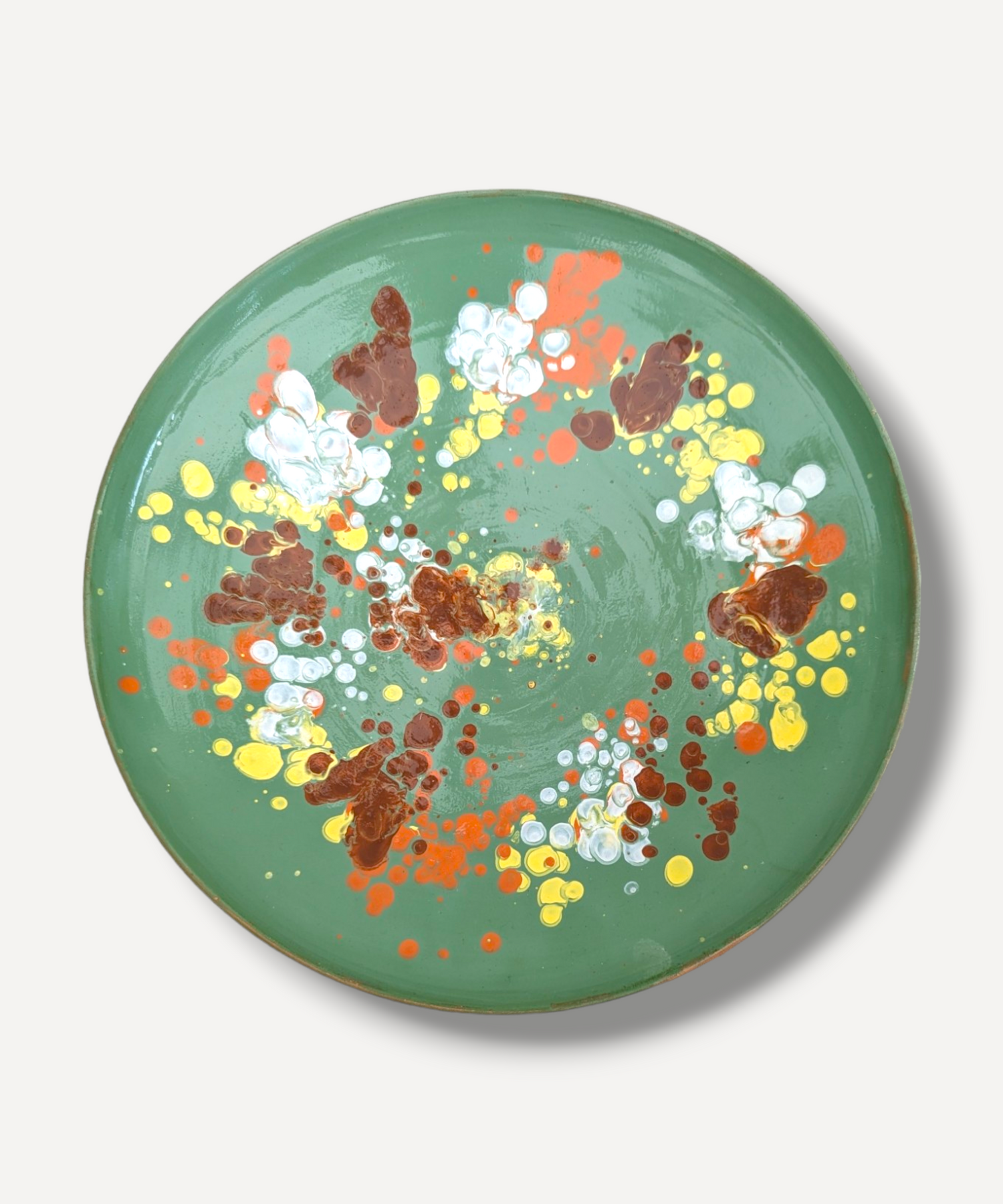 Splatter Moss Green Large Serving Plate