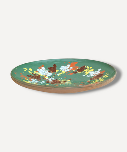 Splatter Moss Green Large Serving Plate