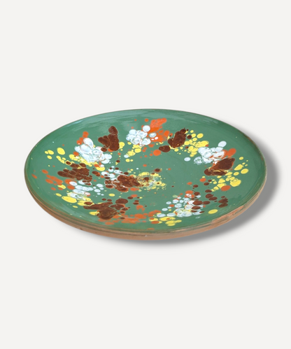 Splatter Moss Green Large Serving Plate